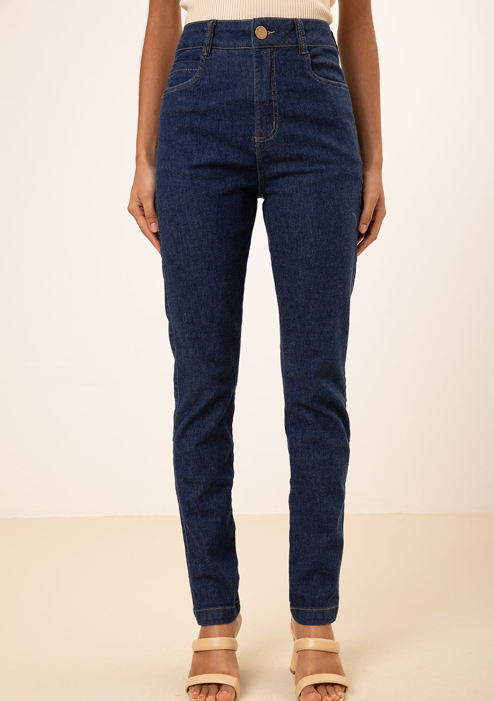 Jeans Skinny Tiro Alto