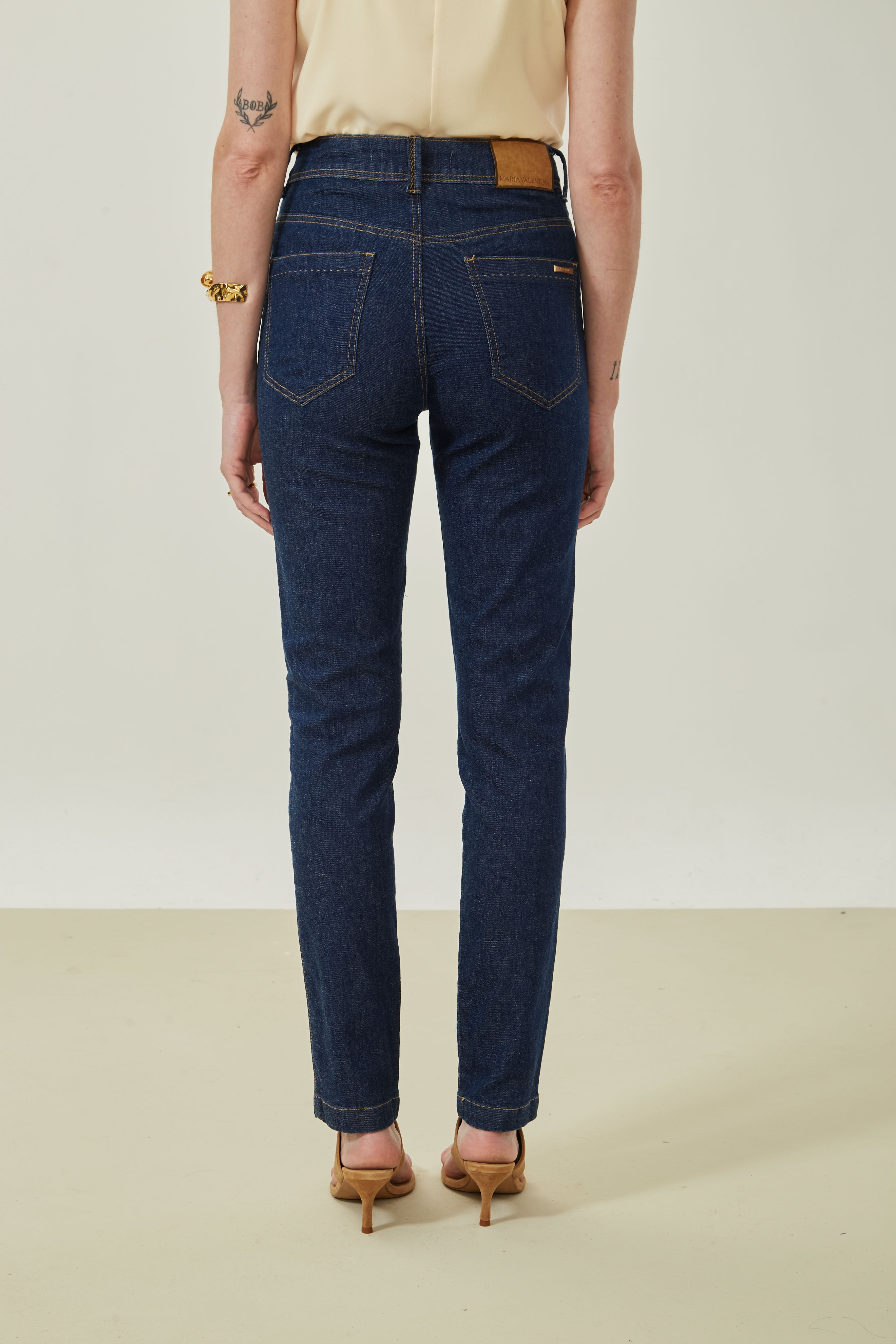 Jeans Skinny Tiro Alto
