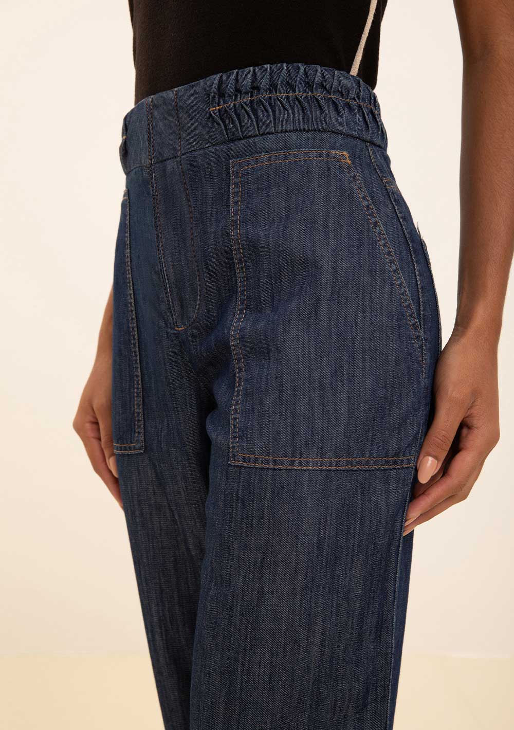 Jeans Carrot Fit Tiro Alto