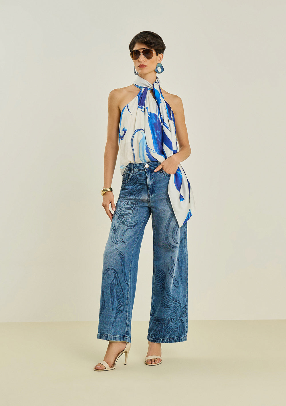 Jeans Palazzo Tiro Medio