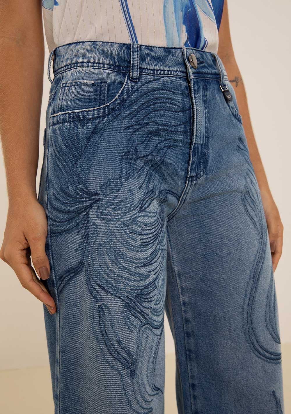 Jeans Palazzo Tiro Medio