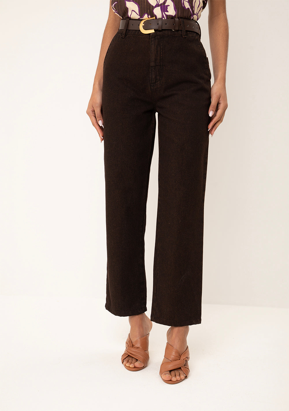 Pantalón Recto Tiro Alto