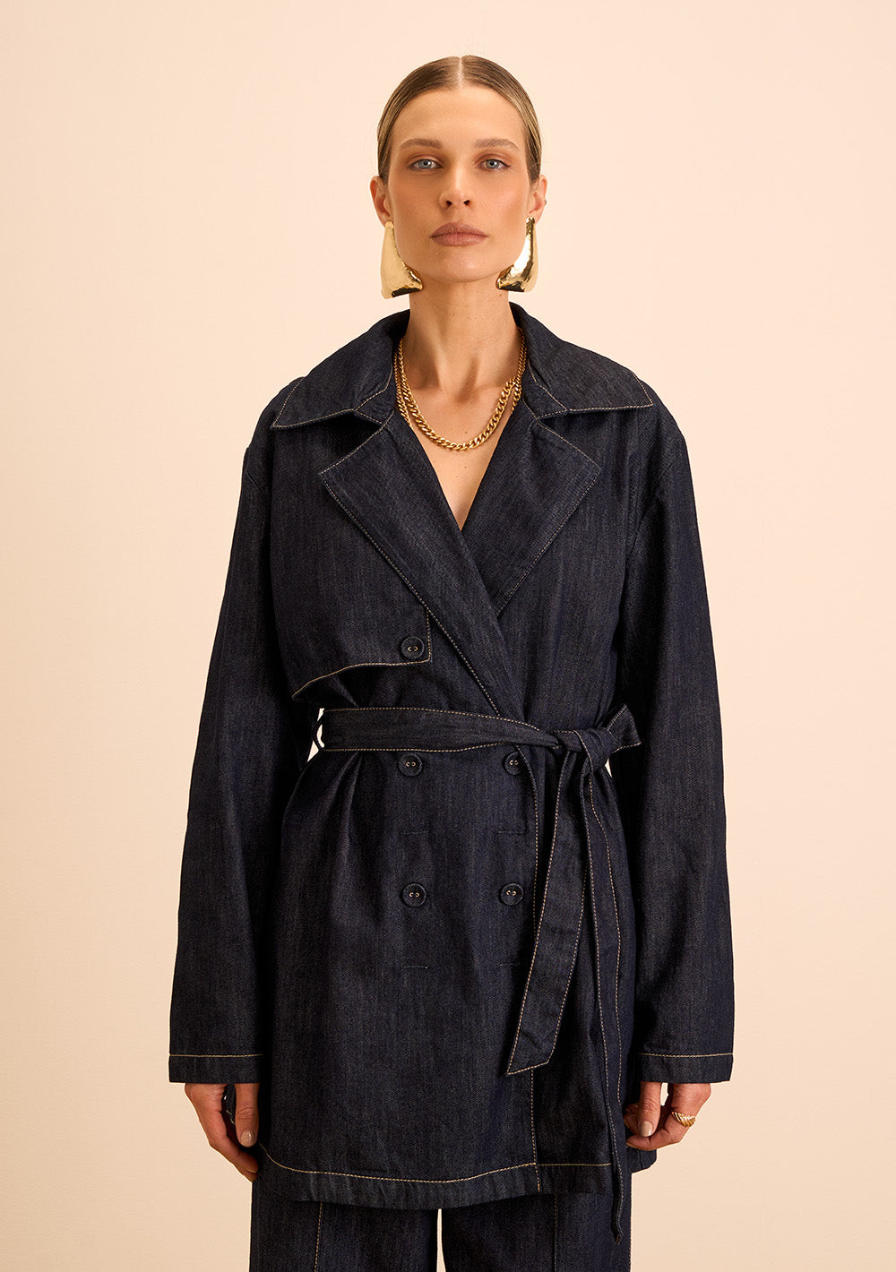 Chaqueta Suelta Mangas Largas