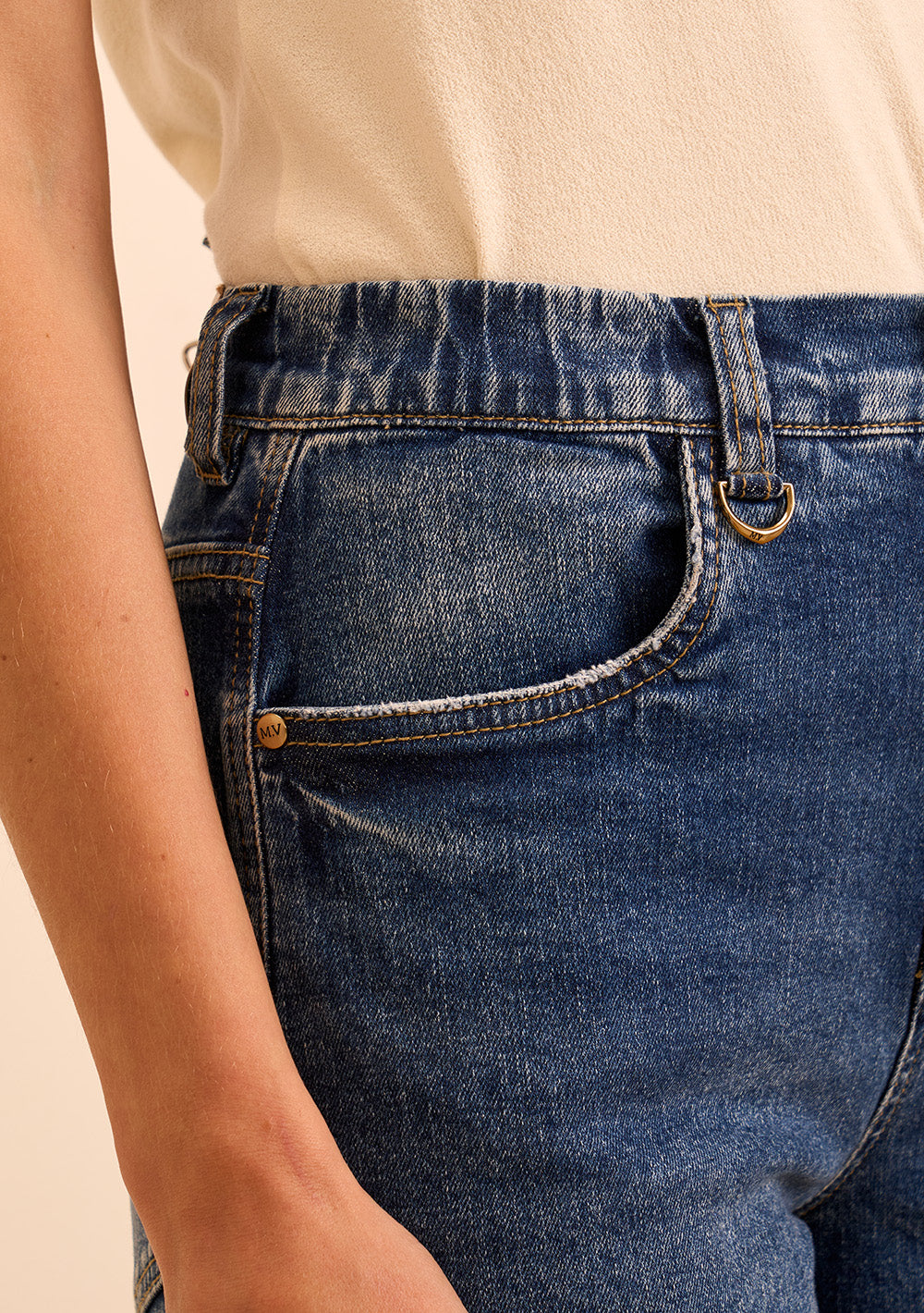 Jeans Wide Leg Tiro Alto