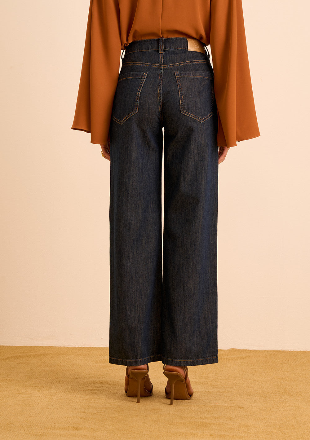 Jeans Wide Leg Tiro Alto