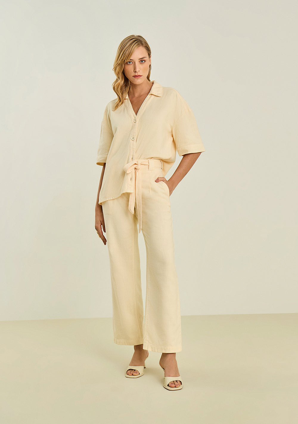 Pantalón Wide Tiro Medio