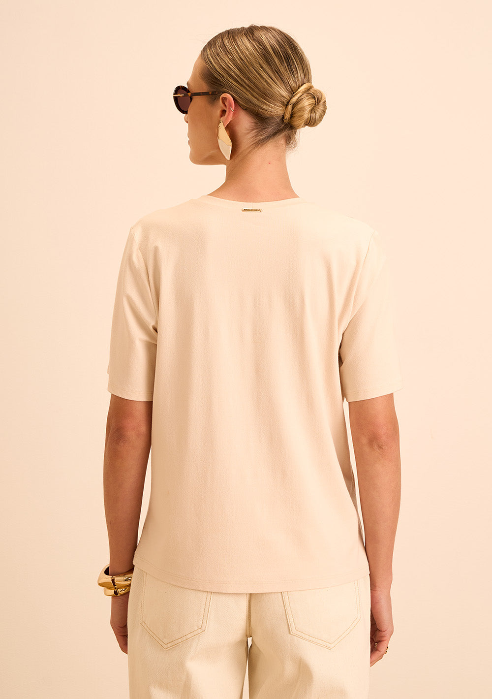 Camiseta Suelta Cuello Redondo Mangas Cortas