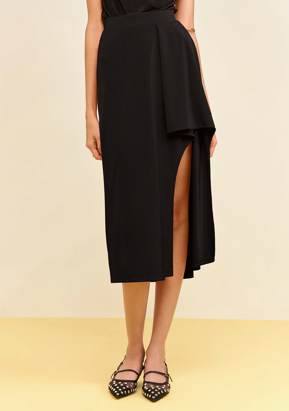 Pollera Evasé Tiro Alto Midi