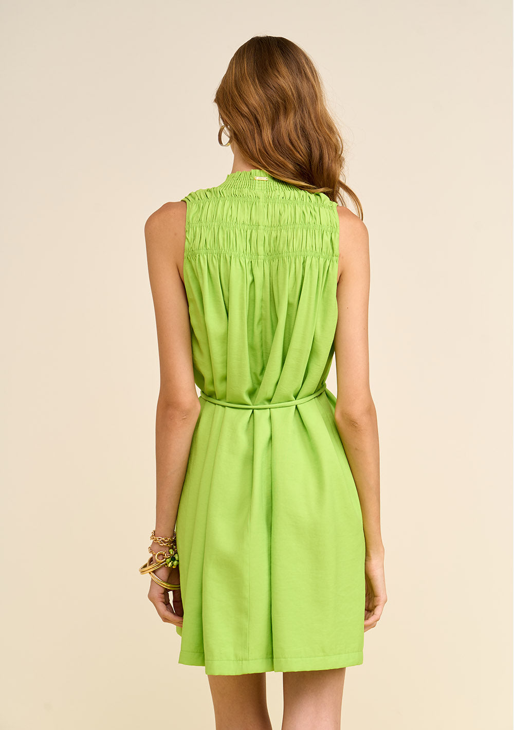 Vestido Suelto Cuello Alto Sin Mangas Corto