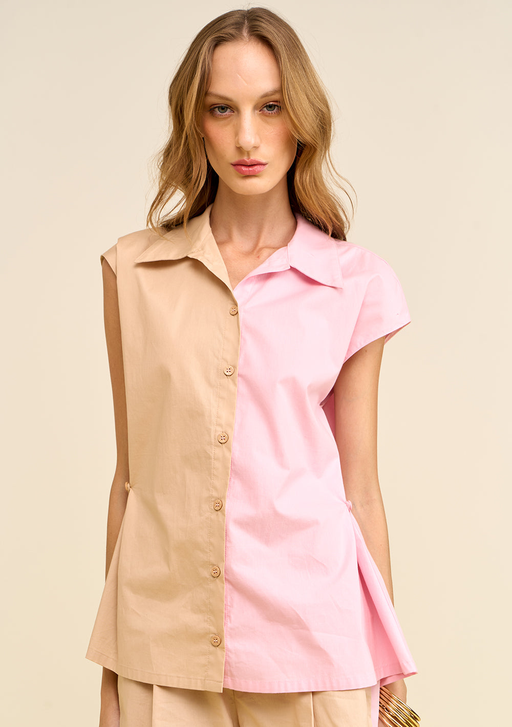 Camisa Suelta Cuello Normal Mangas Cortas
