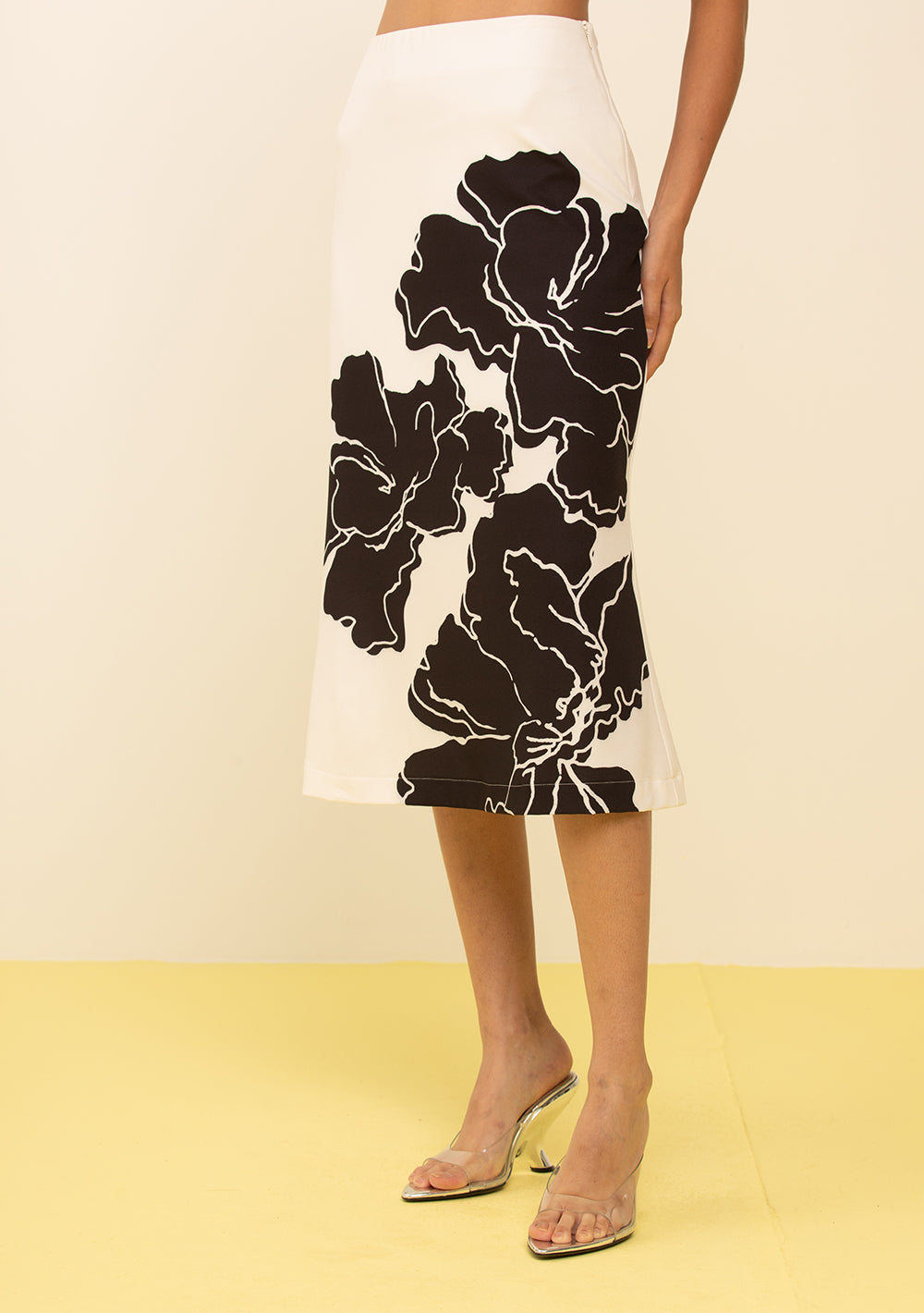 Pollera Recta Tiro Alto Midi