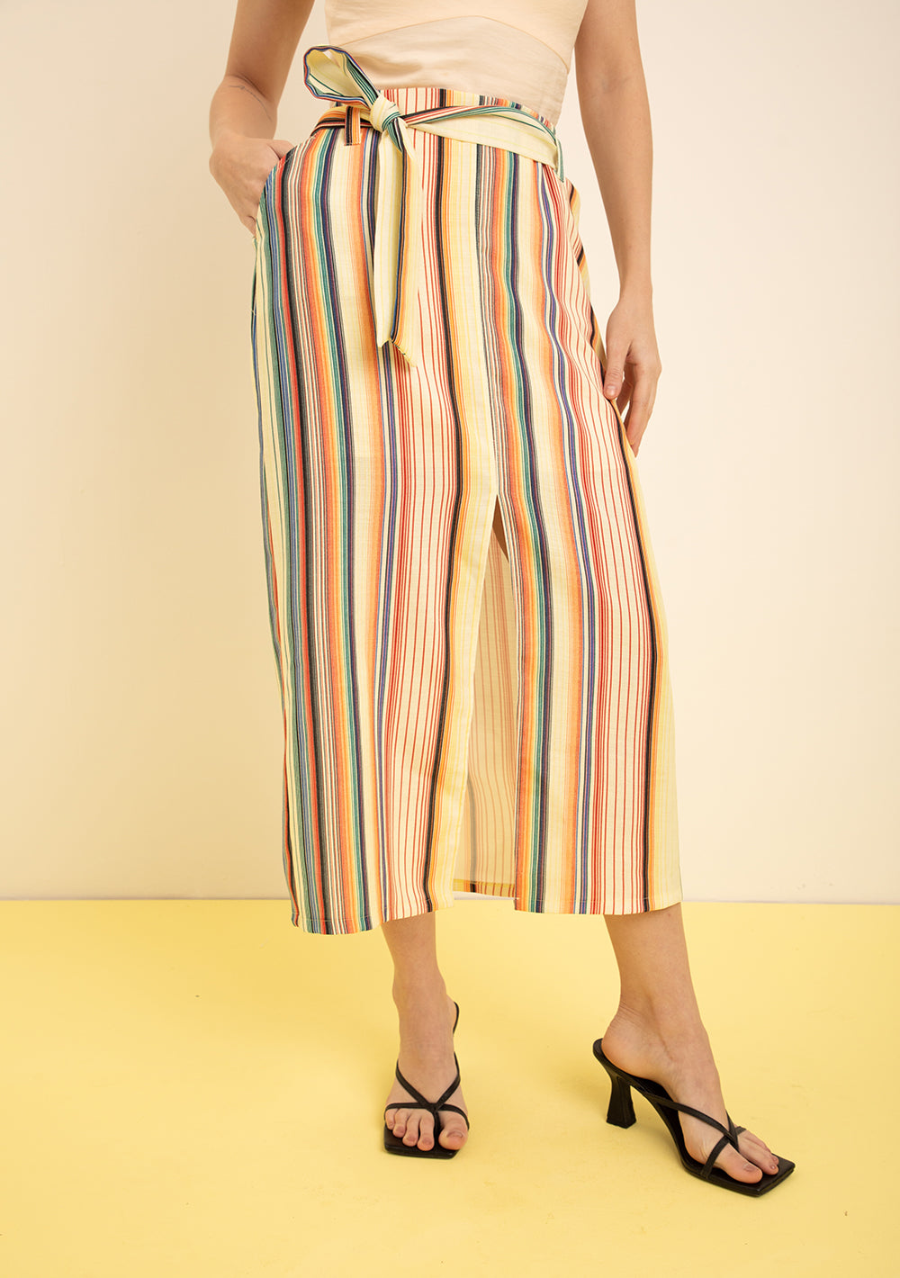 Pollera Midi Lápiz Tiro Alto