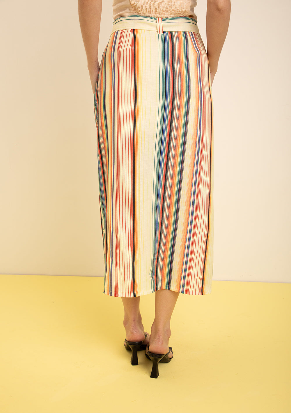 Pollera Midi Lápiz Tiro Alto