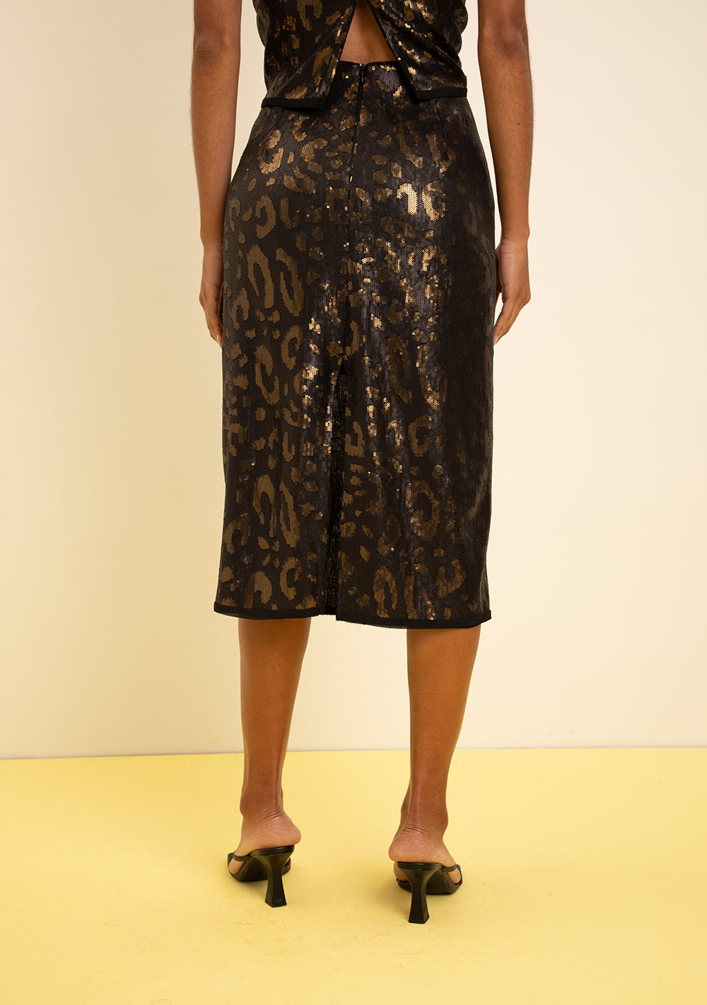 Pollera Midi Recta Tiro Alto