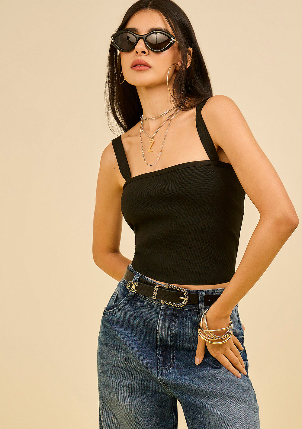 Top Escote Recto Tirantes Finos