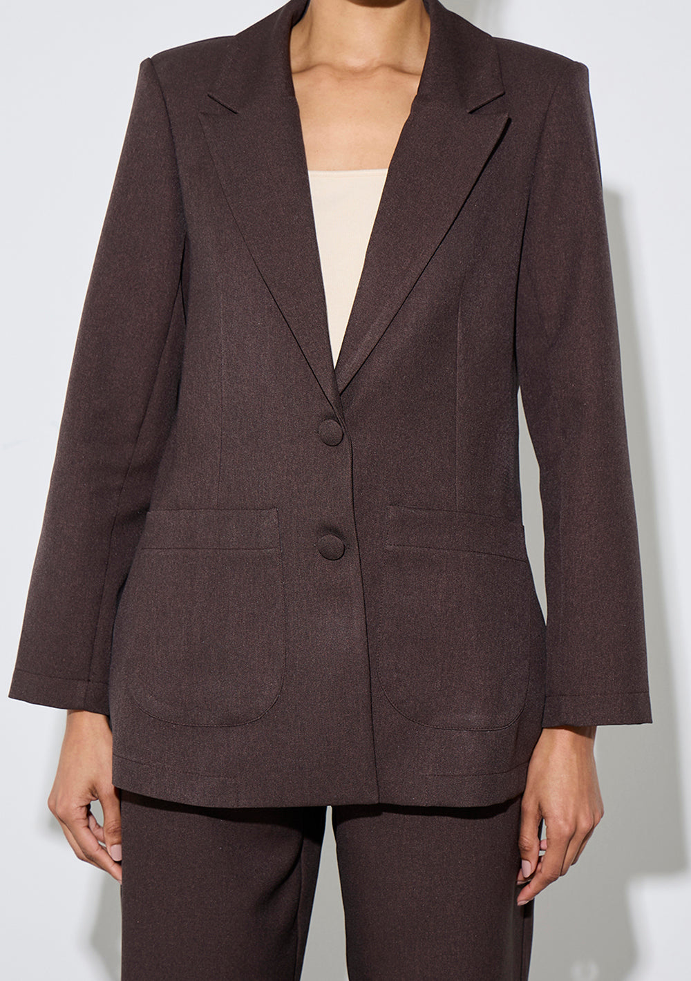 Blazer Ajustado Mangas Largas