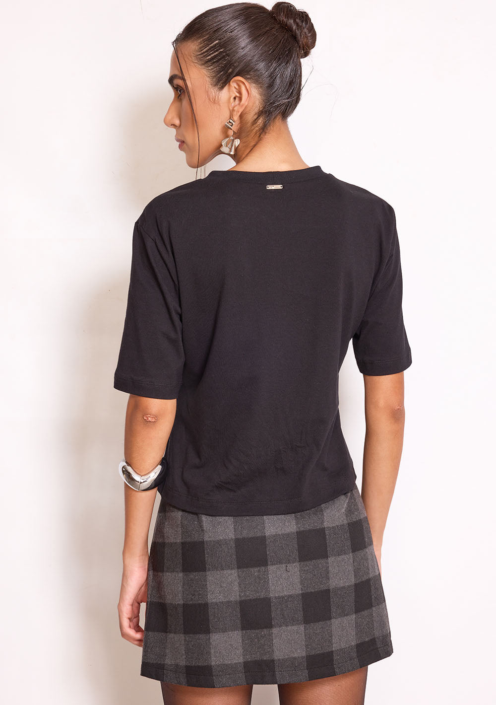 Camiseta Suelta Cuello Redondo Mangas Cortas