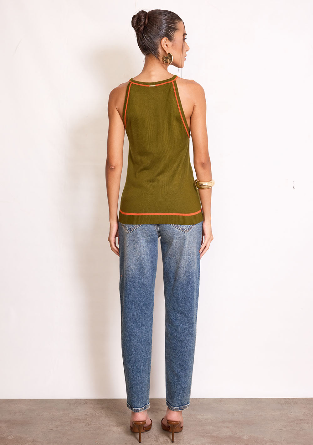 Blusa Suelta Cuello Redondo sin Mangas