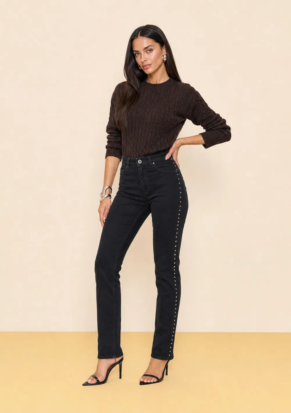 Jeans Skinny Tiro Medio