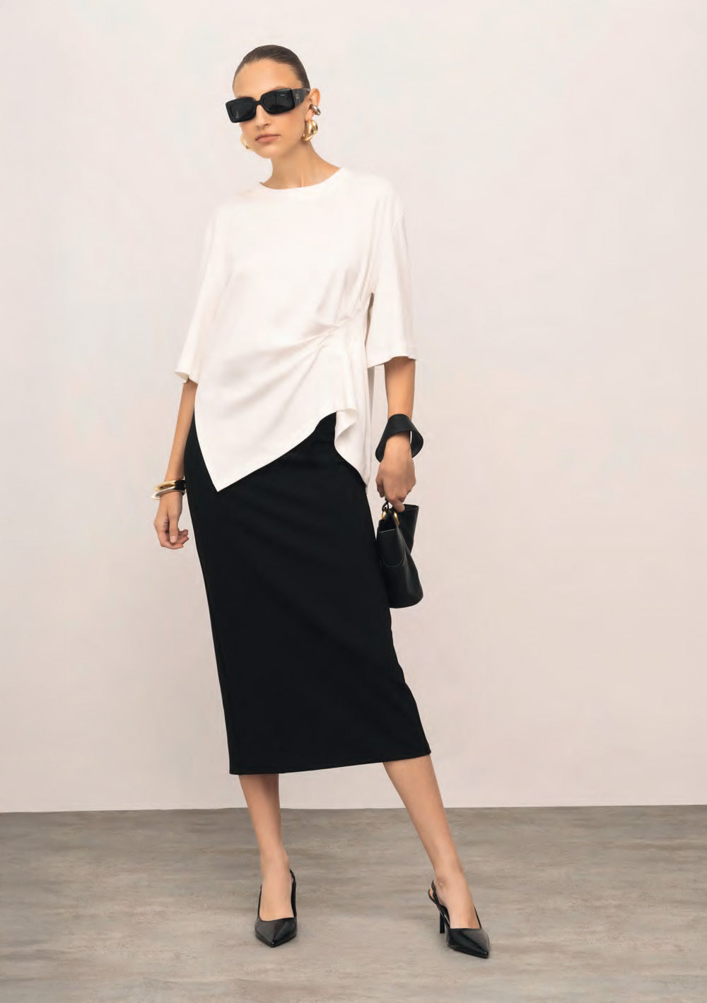 T-Shirt Oversized Escote Redondo Mangas Cortas Larga