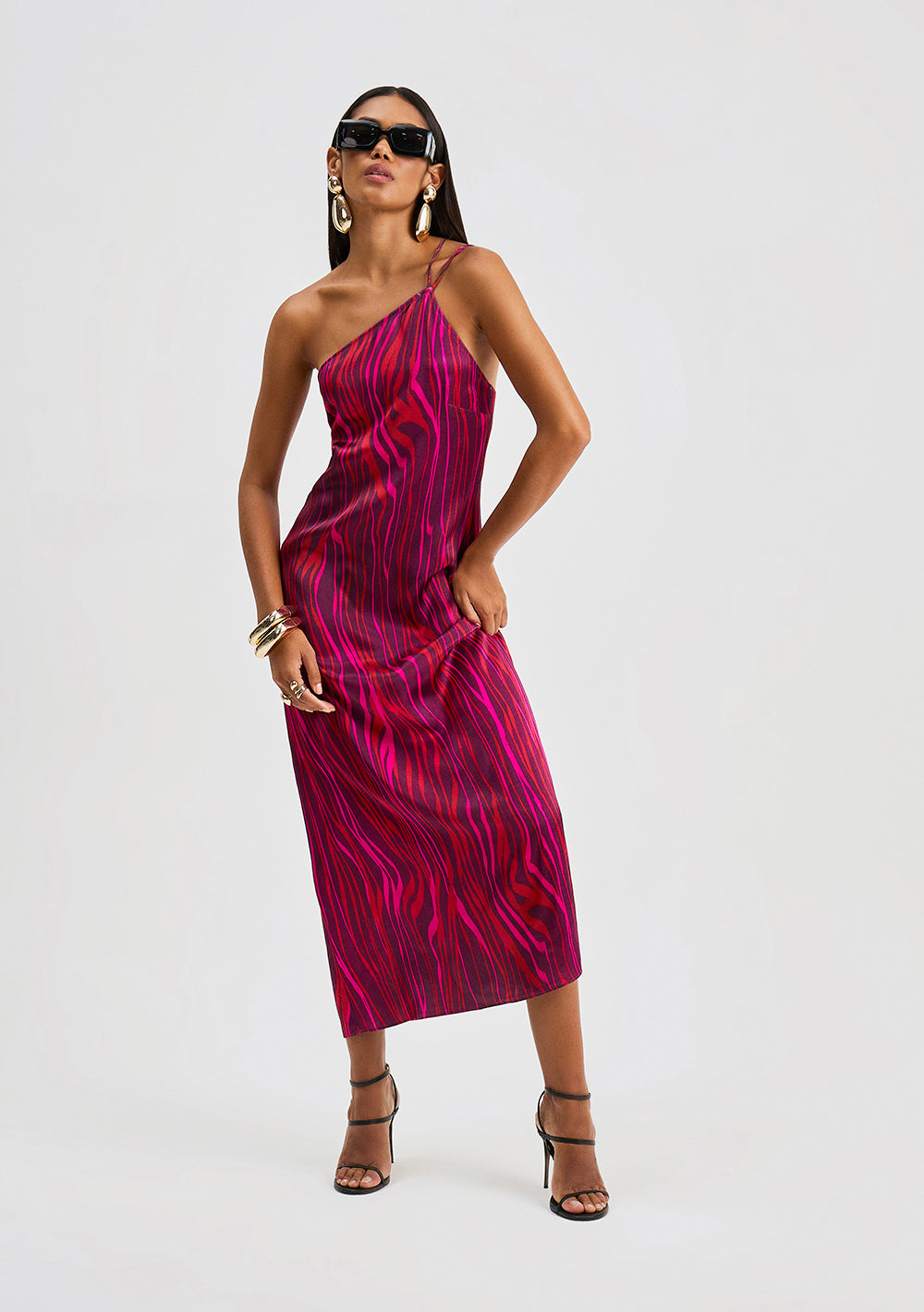 Vestido Ajustado Escote en la Espalda Midi