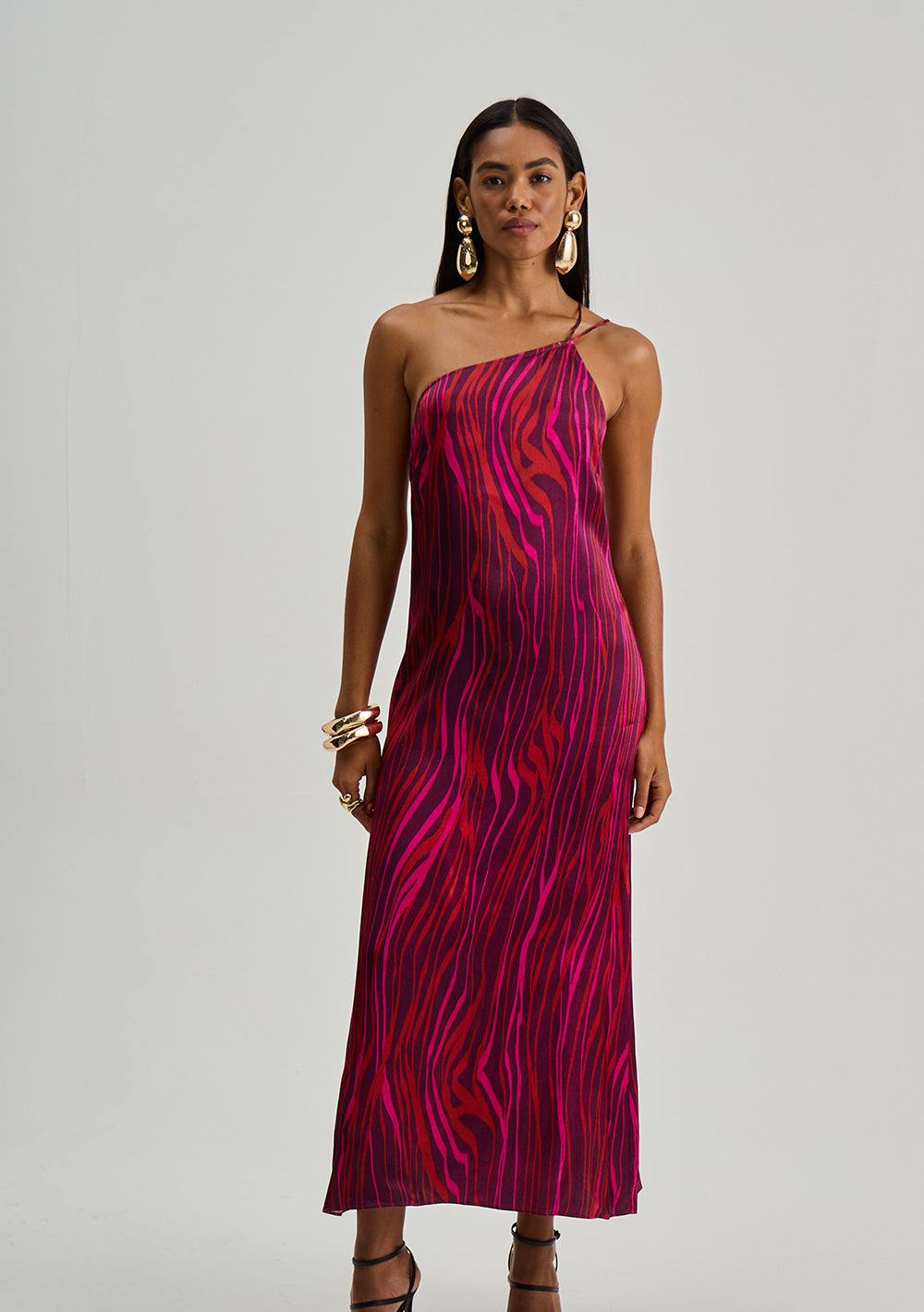 Vestido Ajustado Escote en la Espalda Midi