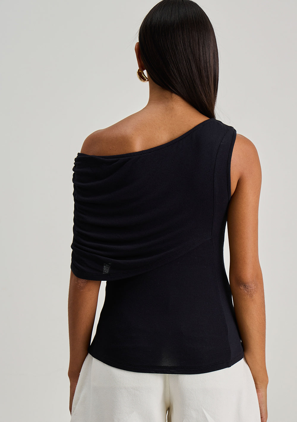 Blusa Al Cuerpo De Un Hombro Mangas Cortas