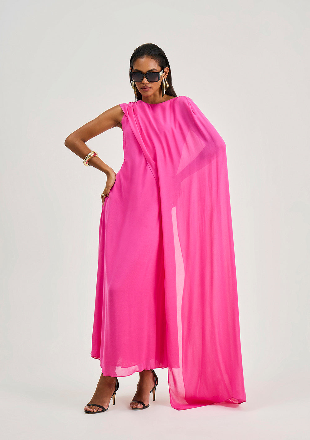 Vestido Ajustado Escote Redondo Sin Mangas Midi