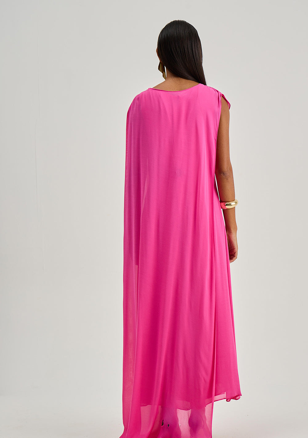 Vestido Ajustado Escote Redondo Sin Mangas Midi