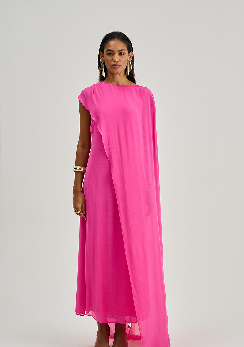 Vestido Ajustado Escote Redondo Sin Mangas Midi