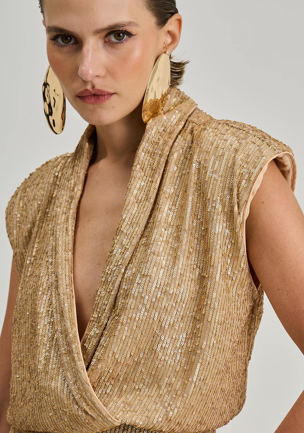 Vestido Suelto Escote Transversal Sin Mangas Corto