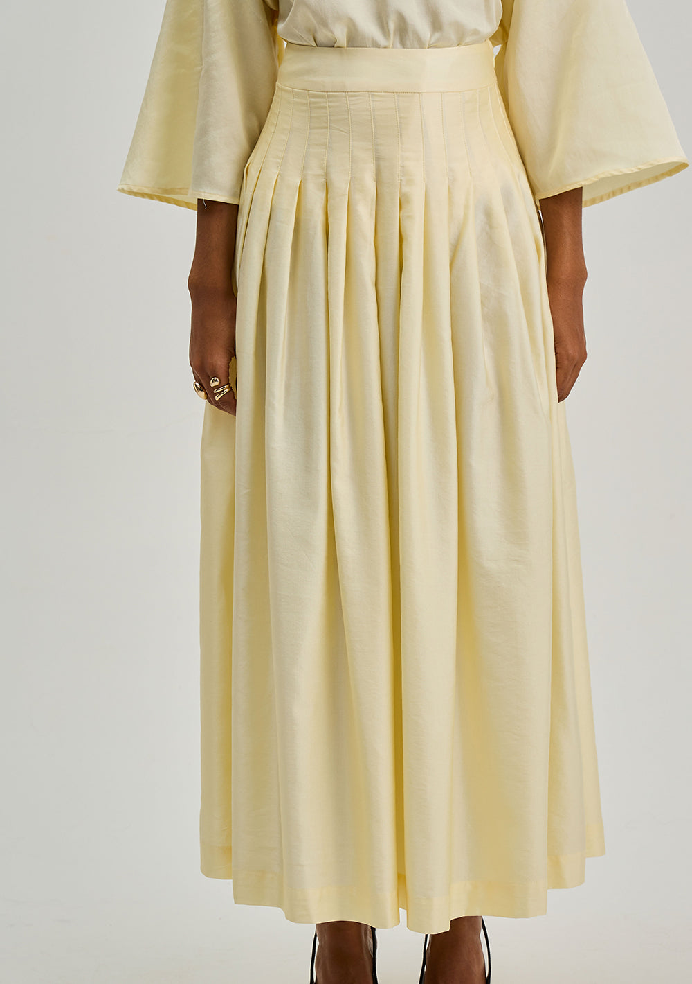 Pollera Evasé Tiro Alto Larga