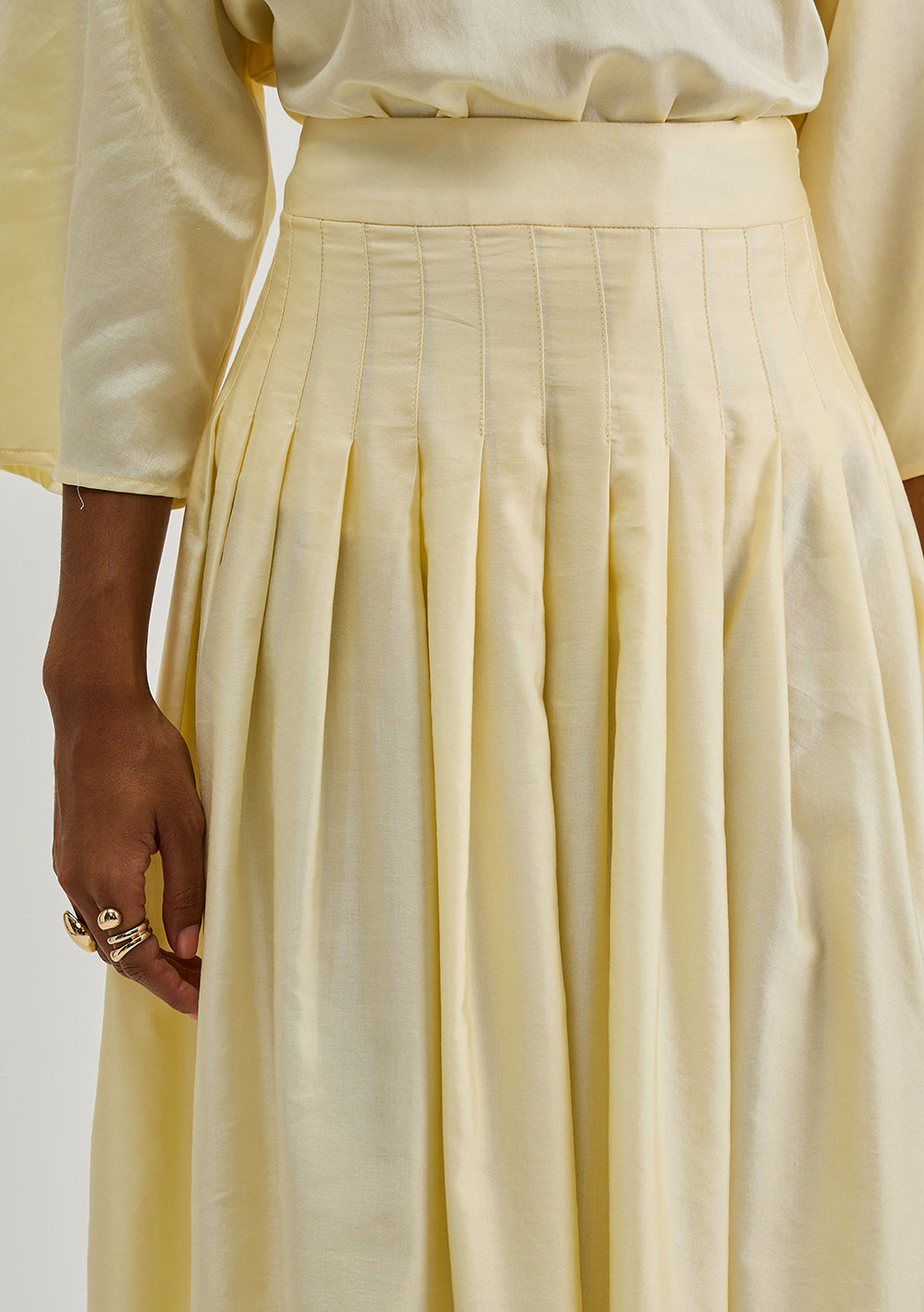 Pollera Evasé Tiro Alto Larga