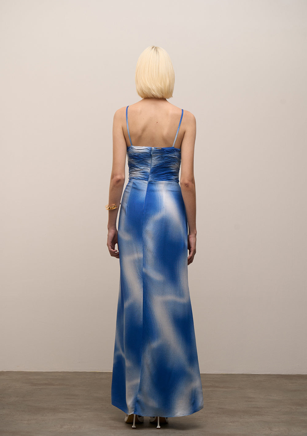 Vestido Suelto Escote Recto Con Tirantes Largo
