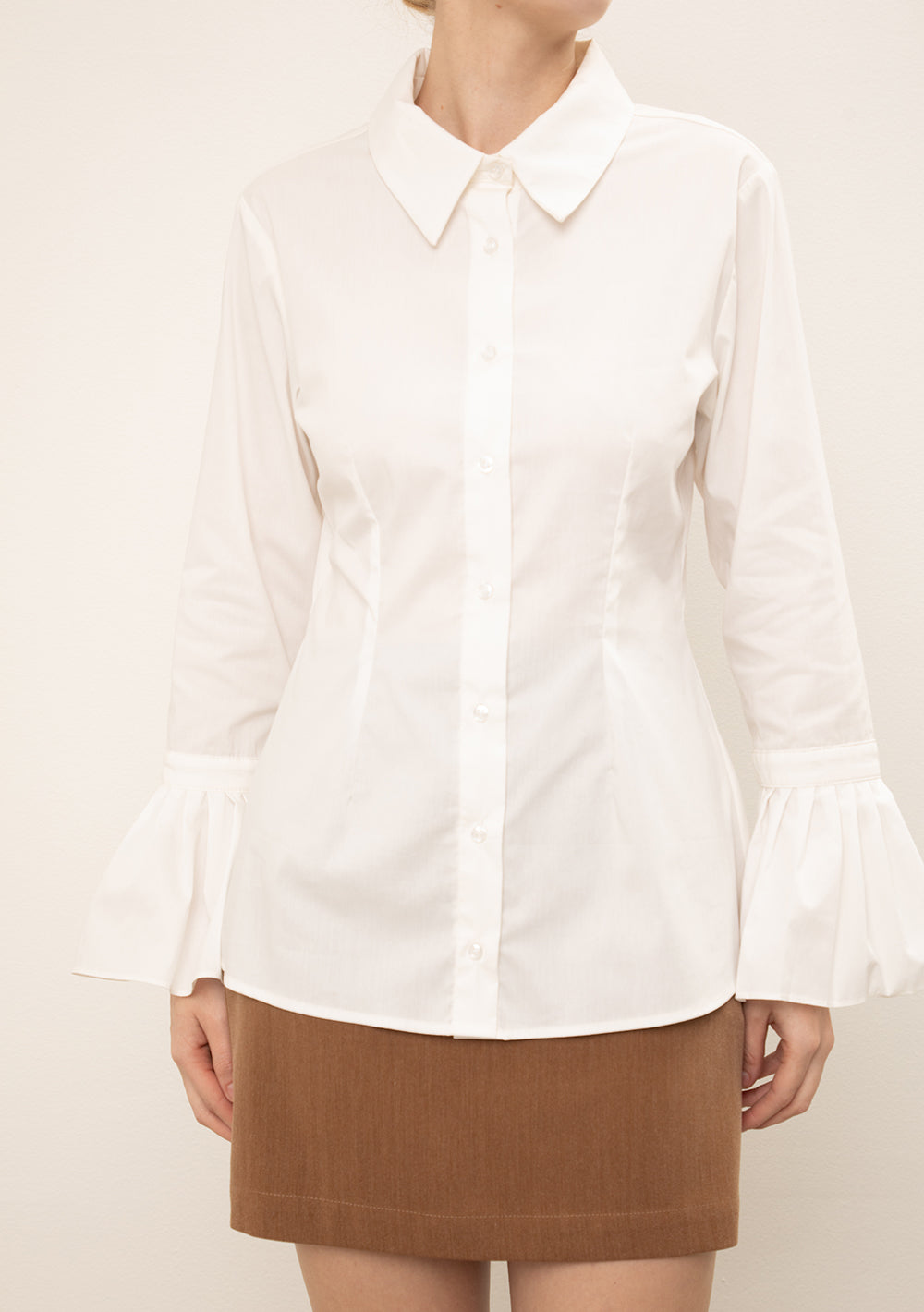 Camisa Ajustada Cuello Tradicional Mangas Largas