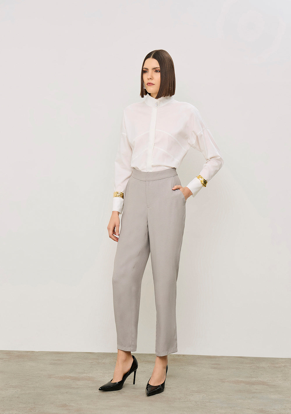 Pantalón Recto Tiro Alto