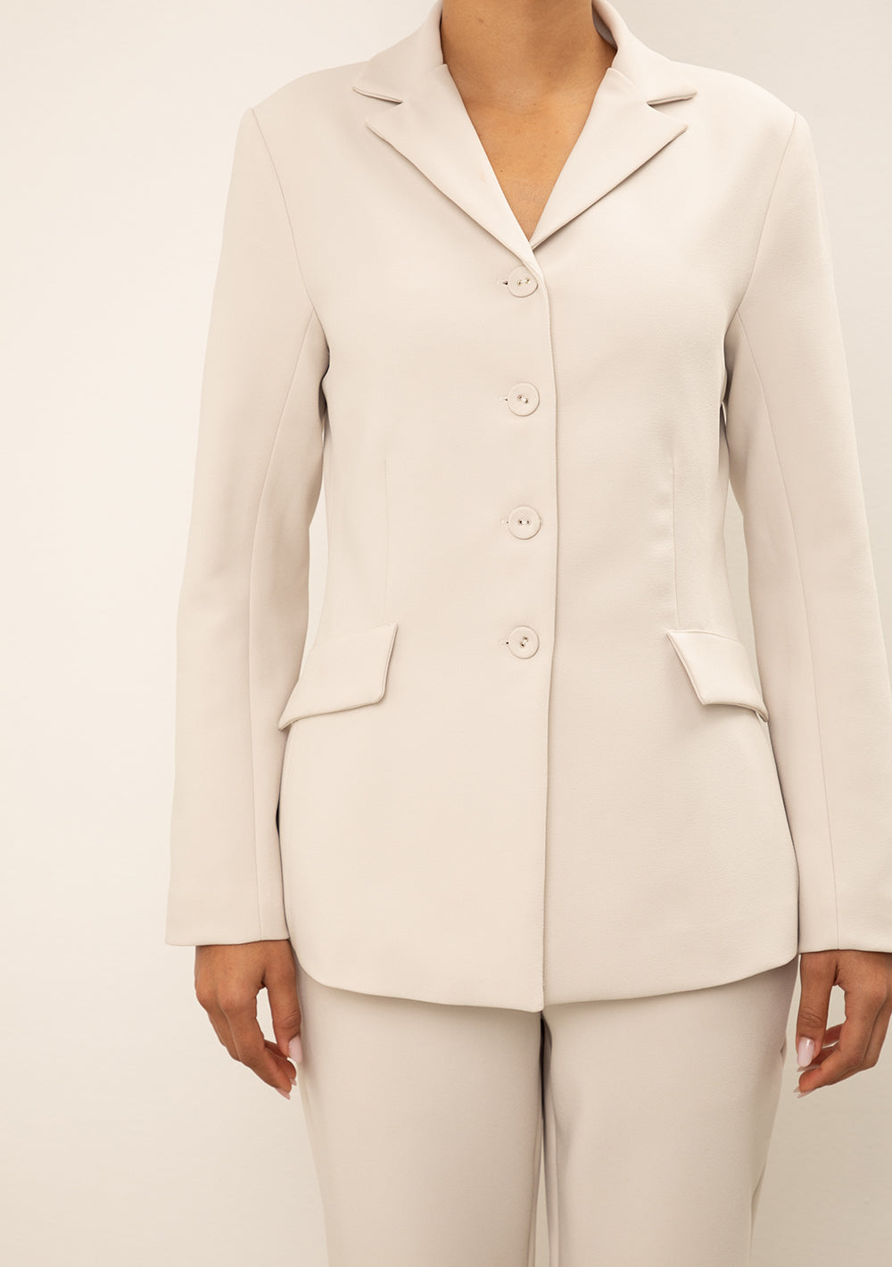 Blazer Ajustado Mangas Largas