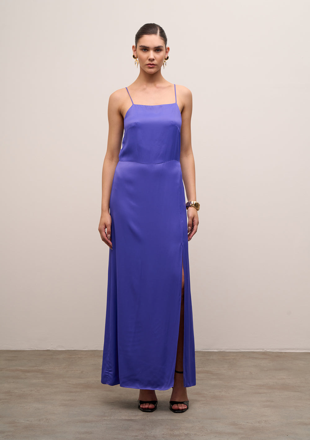 Vestido Largo Suelto Cuello Redondo sin Mangas