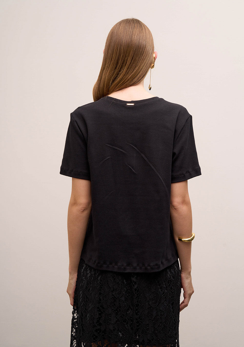 Camiseta Suelta Cuello Redondo Mangas Cortas