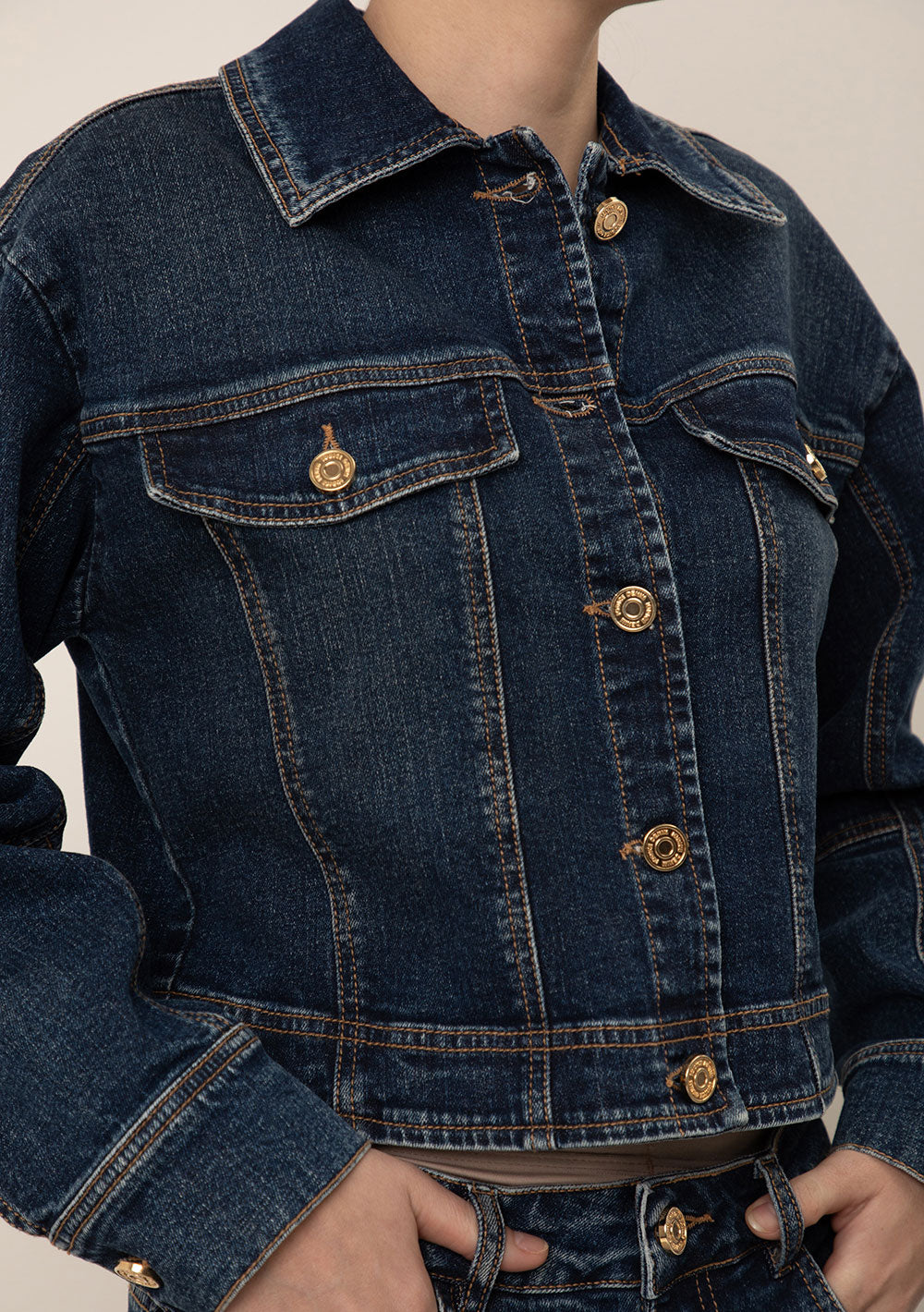 Jaqueta Jeans Suelta Mangas Largas