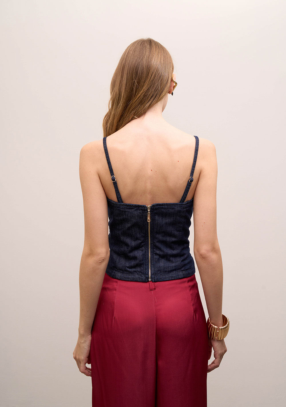 Blusa Strapless Ajustada Escote Recto
