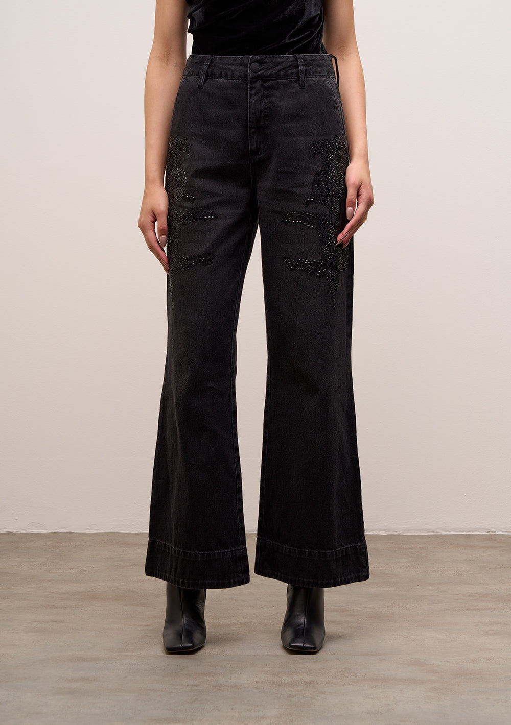 Jeans Wide Leg Tiro Alto