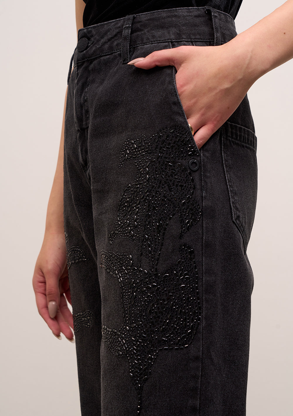 Jeans Wide Leg Tiro Alto