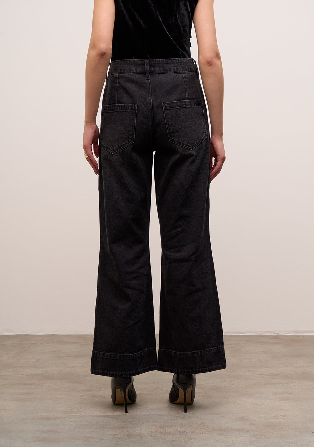 Jeans Wide Leg Tiro Alto