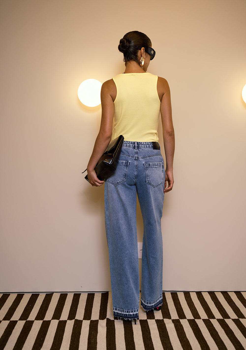 Pantalón Jeans Wide Leg Tiro Medio