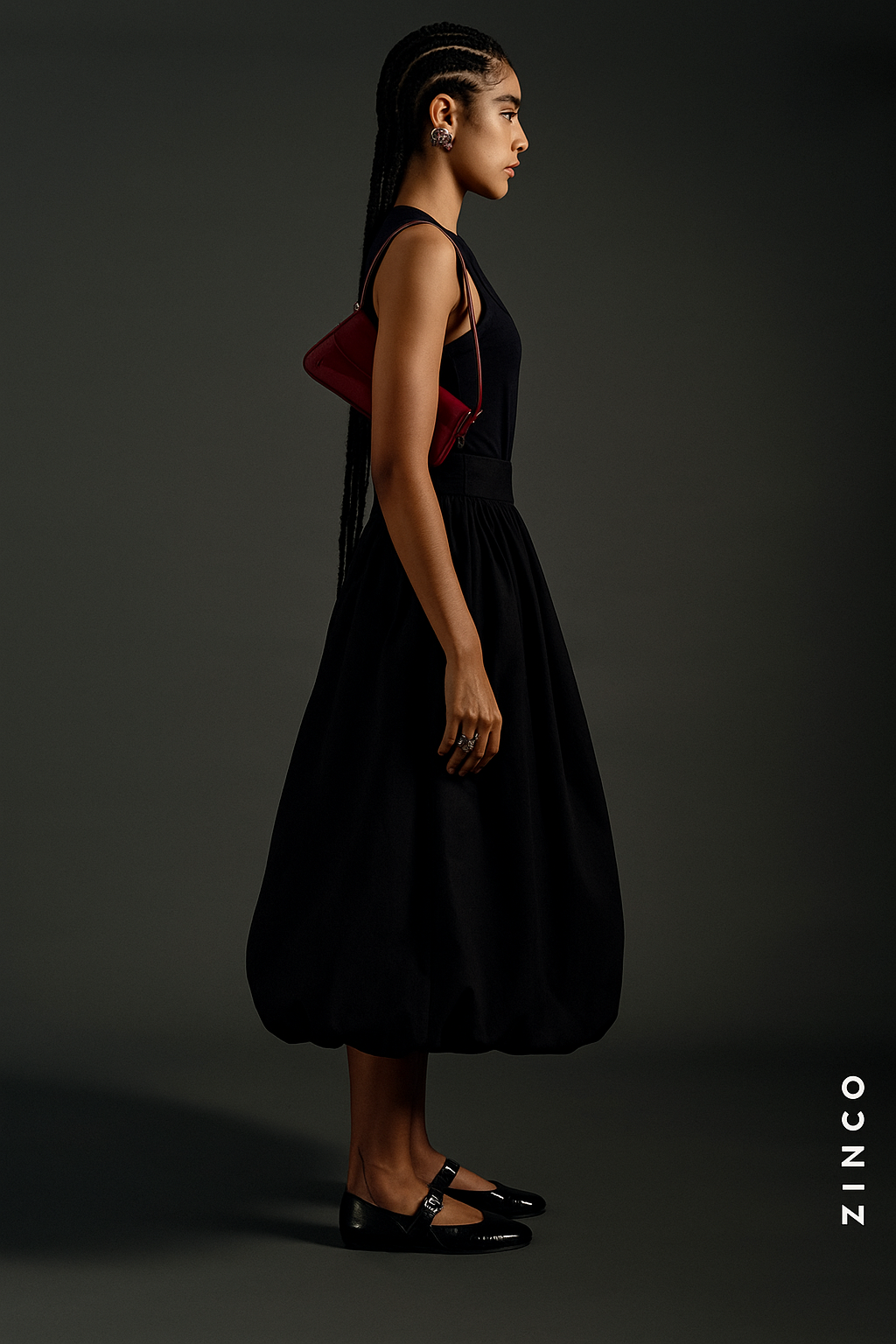 Pollera Evasé Tiro Alto Midi