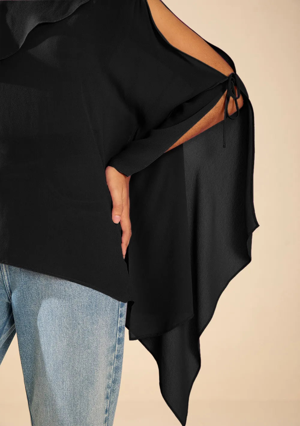 Blusa Suelta Escote Redondo Mangas Largas