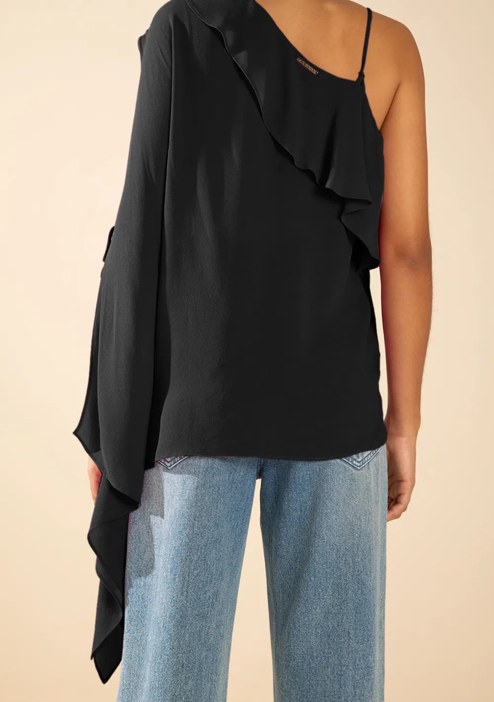 Blusa Suelta Escote Redondo Mangas Largas