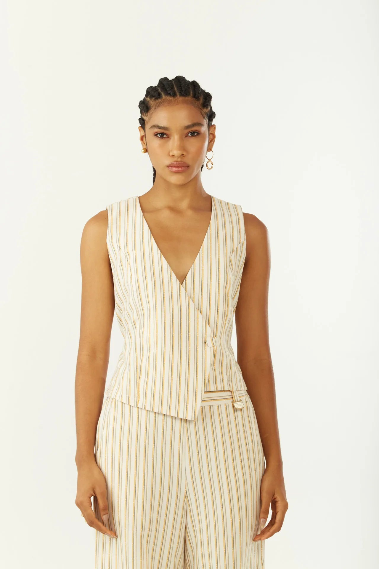 Blusa Suelta Escote en V Sin Tirantes