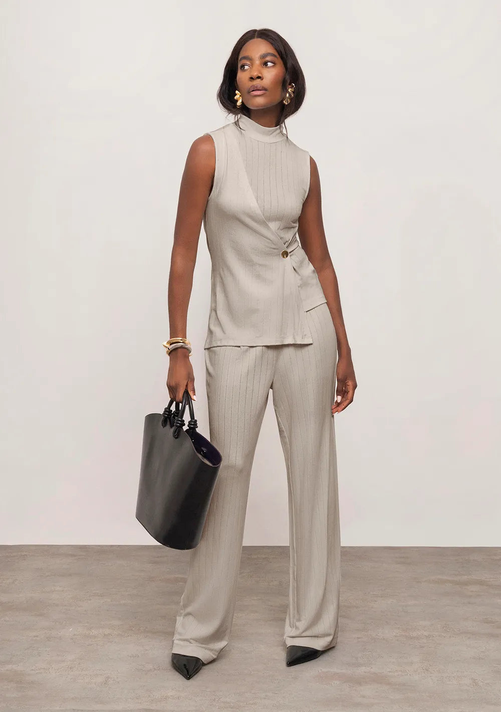 Pantalón Recto Tiro Alto